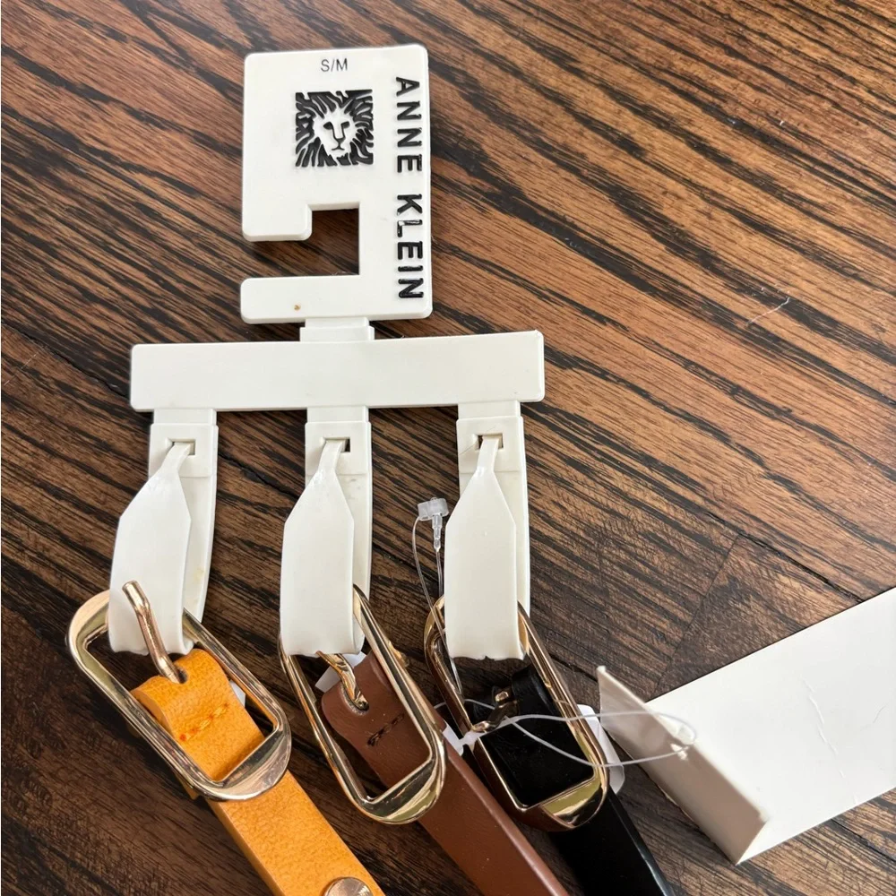 Anne Klein Trio Leather Belt Set - Gold, Brown, Black - Picture 2 of 3